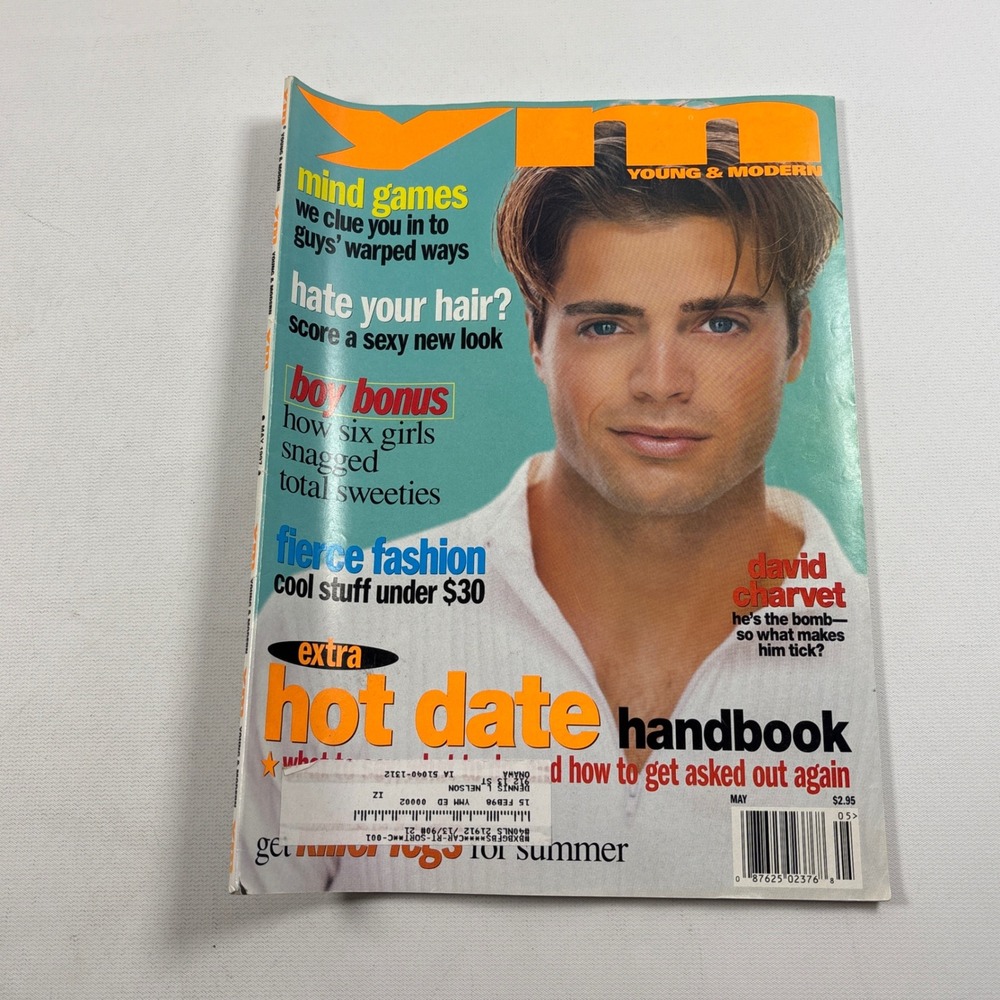 YM Young & Modern Magazine May 1997 David Charvet Cover Girl Niki Taylor Vintage